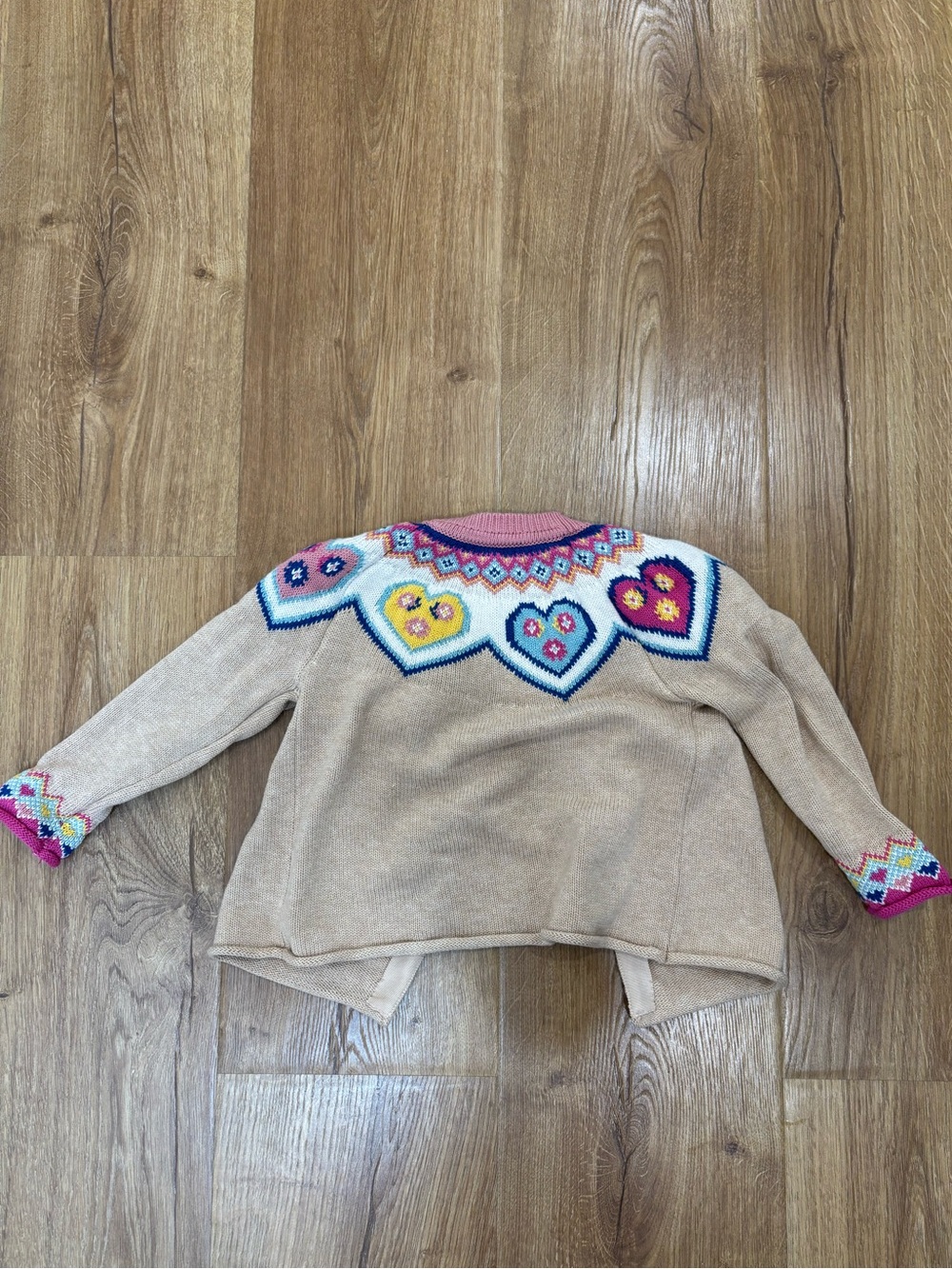 Baby Boden Heart Fair Isle Cardigan Sweater - Picture 2 of 3